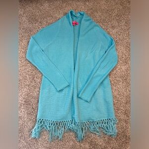 Like New - Women’s - Lilly Pulitzer - Tatum Long Fringe Cardigan - Light Blue